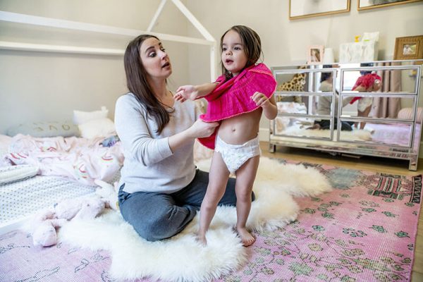 toddler wearing pull-ups for potty training