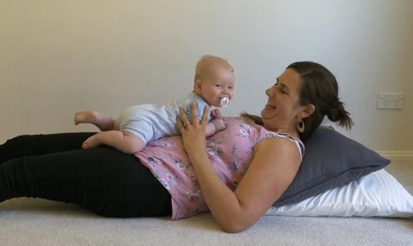 Chest to chest for when baby screams during tummy time