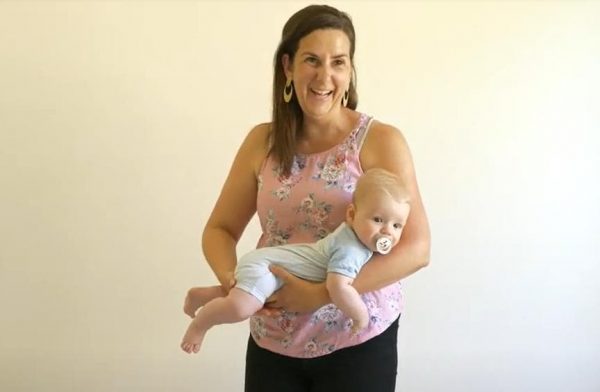 Football hold for babies who hate tummy time